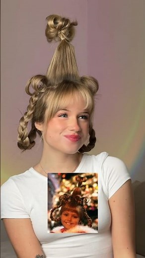 Cindy Lou Who hair tutorial🎄#hair #hairstyle #cindylouwho #thegrinch #hairtutorial #cute #hairinspo