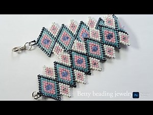 Beaded bracelet with beautiful desing and bicon beads easy to make for beginners.beading tutorial