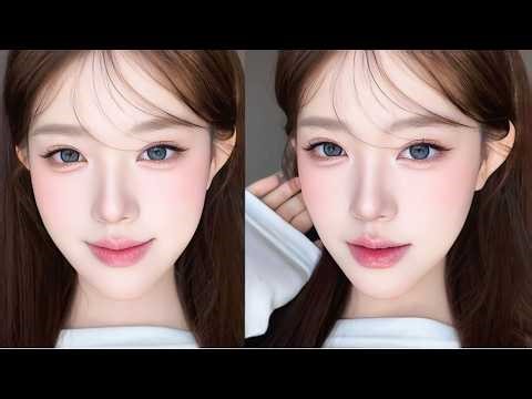 Korean Makeup Tutorial for Flat & Soft Features 🍧🌸 (Beginner-Friendly Han Lei Look) ✨