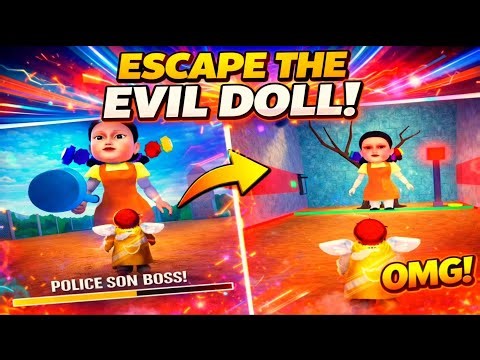 ESCAPE THE EVIL DOLL! 😱 Squid Game Family Prison Run | Roblox Squid Game Obby