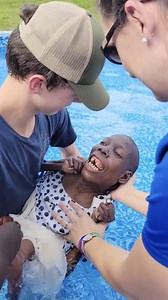 International Family Retreat is full of amazing moments... Watch Christine's joy as she experiences a swimming pool for the first time! ✨ #DisabilityMinistry #Uganda | Joni and Friends