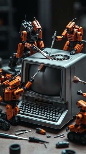 Tiny Robots Building a Computer | Futuristic Technology Animation