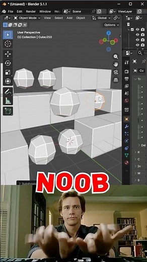 Blender Noob vs PRO: Copy Modifiers in 1 Click! ⚡ | #blender #blendertutorial ##tutorial #3d #cgi