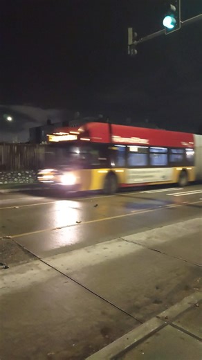 Two @KingCountyMetro RapidRide H line buses meet. Taken Nov/17 7:12PM.