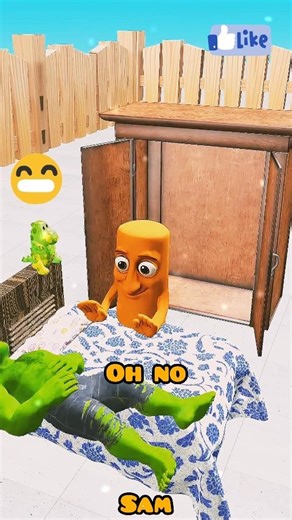 “Watch how Hulk gets pushed down! 🤣” #shorts #samlab #3dcartoon #cartoonshorts #3danimation