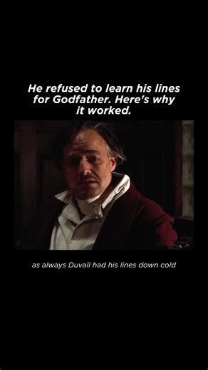 Brando refused to memorize dialogue for The Godfather. He read his lines from cue cards placed around the set, on other actors' foreheads, and taped to props. Coppola initially worried this would ruin the performance. Instead, the technique made Brando seem spontaneous and present. His Vito Corleone appeared to be thinking in real time rather than reciting rehearsed words. The method became part of his legend, copied by actors who misunderstood why it worked for him. #Brando #TheGodfather #CueCa