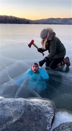 Thin Ice Rescue | Emotional Survival Moment.....This video is generated using ai for entertainment