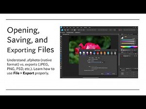 3 Affinity Photo Opening, Saving, and Exporting Files