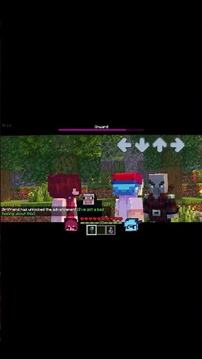 FNF: MOBMOD // BF, GF and Vindicators // Minecraft mod #shorts #short