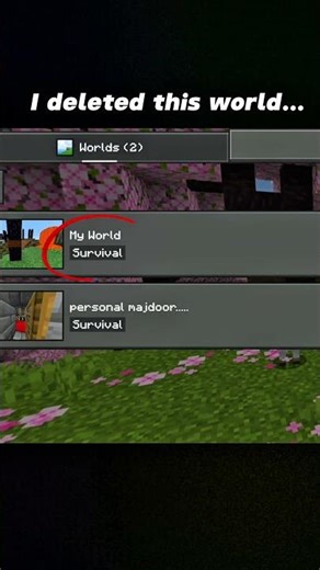 POV: I deleted my Minecraft world… but it came back 😳 #shorts