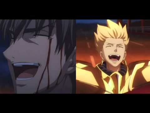 Kirei and Gilgamesh laugh