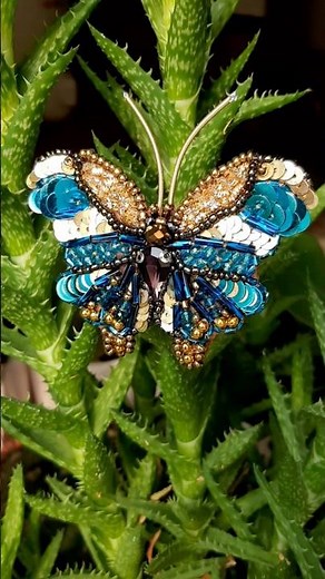 Sparkling Beaded Butterfly Brooch 🦋 Step-by-Step full Tutorial link below