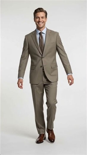 Men’s Taupe 2 Piece Business Suit, Affordable Formal Wedding Office Dress Suit