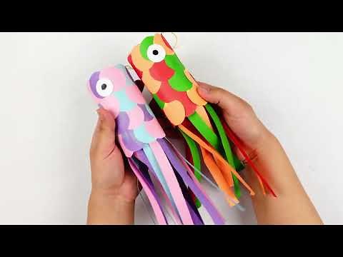 Easy DIY Koinobori flying carp craft