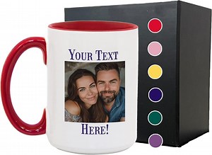 Personalized Coffee Mug With Your Custom Photo, Text, Message 15 Oz, Red, Ceramic Dye, Custom Gifts for Man Women - Etsy