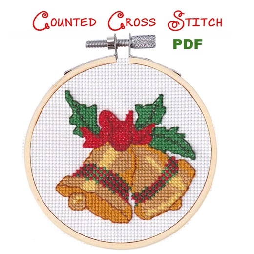 Christmas Bells Counted Cross Stitch Pattern (downloadable PDF) - Etsy