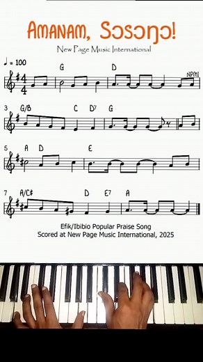 Keyboard Performance of "Amanam Sɔsɔŋɔ 🎹 ‎#keyboardmusic ‎#modulation ‎#sheetmusic ‎#Amanamsɔsɔŋɔ | New Page Music International
