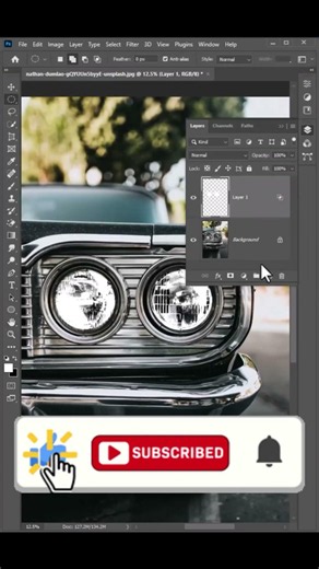 Make Car Headlights Glow in Photoshop | Realistic Light Effect #photoshop