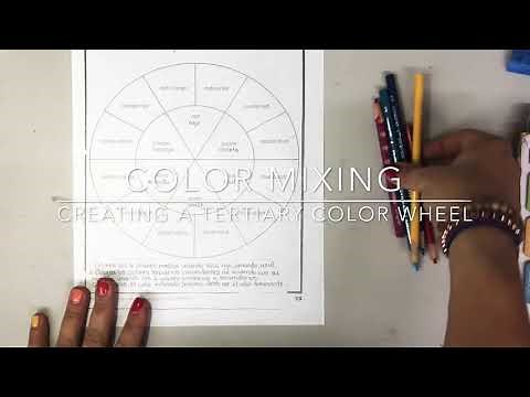 Tertiary Color Wheel colored one with colored pencils