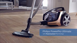 The PowerPro Ultimate – designed for maximum dust collection on all floor types. Removes more dust than a 2400W vacuum cleaner*. See for yourself! | Philips Home Living