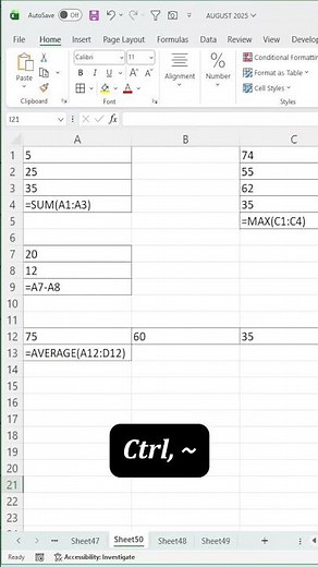 👀 See the Formula Behind Every Cell | Ctrl + ~ Magic Shortcut 🪄 #excel ‪@GlobalComputerWorld‬