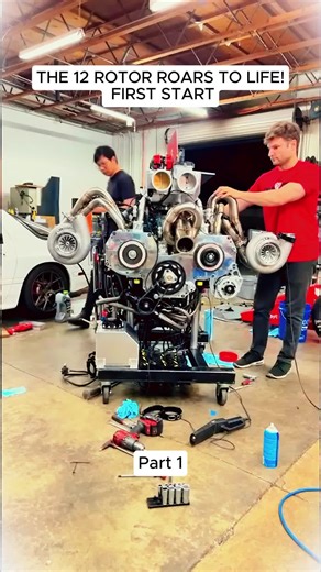 THE 12 ROTOR ROARS TO LIFE ! FIRST START #robdahm #car #rotor #engine #fyp