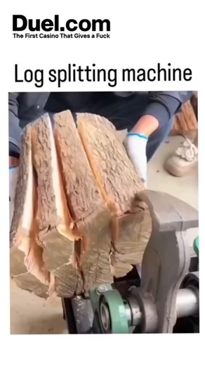 Z Raj on Instagram: "The post showcases a video of a hydraulic log splitter in action, where an operator loads and cleaves large hardwood logs into uniform pieces with precise mechanical force, demonstrating efficient wood processing for fuel or lumber , it has amassed 3.6 million views and 2,765 likes, reflecting viral appeal of industrial machinery videos that evoke satisfaction through controlled destruction. Replies blend admiration for the machine's butter-like cutting ("Slicing it like but
