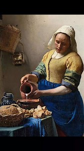 Johannes Vermeer (1632 - 1675) - The Milkmaid (oil on canvas, 45 5cm × 41cm), circa 1660 Rijksmuseum, Amsterdam | Elżbieta Eli