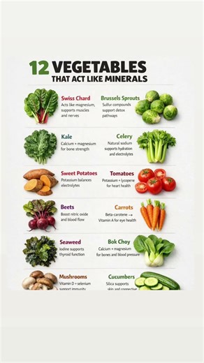 12 Vegetables That Support Your Body Like Supplements. #mineralrich #healthtips #healthhacks #food