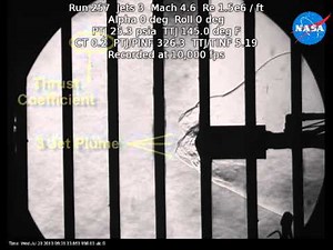 LaRC's Unitary Tunnel, Supersonic Retropropulsion Test, Mach 4.6 Schlieren Video