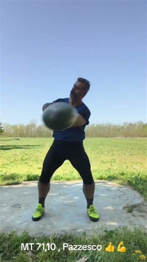 MT 71,10 con il kg 7,260 , raggio cm 121,5 , Martello 🔨 da competizione 💪💯 #record #hammerthrow