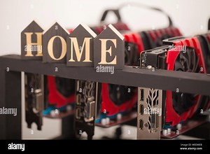 Cryptocurrency background mining rig , Close up of array of GPUs for mining rig machine to mine for digital cryptocurrency such as bitcoin, ethereum Stock Photo - Alamy