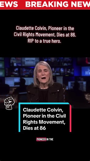 #rip #hero #fyp #blm #claudettecolvin Claudette Colvin, a pioneer in the civil rights movement, has died at the age of 86. As a 15-year-old, Colvin refused to give up her seat on a segregated bus in Montgomery, Alabama, nine months before Rosa Parks made history. Colvin was charged with assault and disorderly conduct in addition to violating segregation law. She later spent her life as a nurse’s aide caring for elderly patients. This is Colvin on Democracy Now! in 2013 recounting what inspired h
