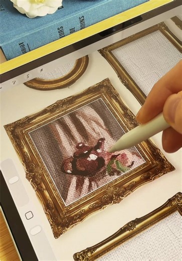 Creating Tiny Oil Still Life Art with Procreate Brushes