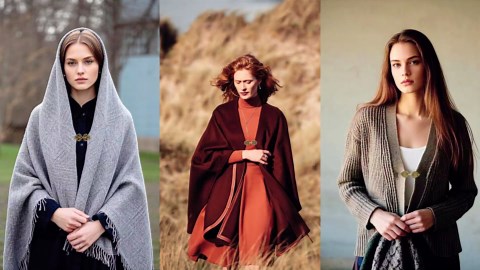 4-Piece Vintage Sweater Clips for Cardigans, Dress Cinch Clip to Hold Sweater Together, Shawl Clips with Cloak Clasp for Women Clothing, Retro Brooch Holders for Dresses and Tops