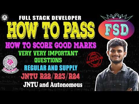 FSD | Important questions | How to pass | B.Tech 3rd year-R22/R23/R24 | Jntuh