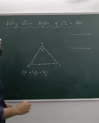 Let's Learn on Instagram: "Have you ever wondered why the three interior angles of a triangle always add up to 180°? In this short video, we explain the mathematical logic and proof behind the angle sum property of a triangle using parallel lines and alternate angles. This concept is very important for Class 8, 9, and 10 Geometry and frequently appears in exams. 📐 Simple explanation 📐 Concept-based proof 📐 Easy to remember for exams Triangle #AngleSumProperty #GeometryBasics #MathConcepts #Cl