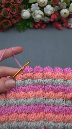 Popcorn stitch blanket 🩷💗💕