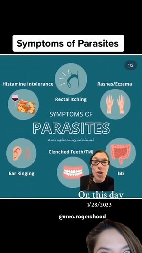 "DO YOU HAVE RECTAL ITCHING?" 😂 In all seriousness though, an itchy bottom is a MAJOR sign you have parasites (specifically pinworms 😳) Other signs include: Skin issues Digestive issues Autoimmune Bleeding gums (yup studies show this could be a parasitic infection) Teeth grinding Disrupted sleep (parasites breed at night) After learning that MANY other countries (such as Scotland and Australia) deworm regularly I decided to add in parasite cleansing for myself and family as a staple for overal