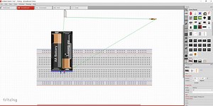 fritzing绘制原理图和实物图-带电阻二极管电路