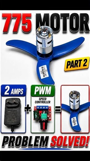 Run a 775 Motor on a 2A Adapter (PWM Controller) #shorts