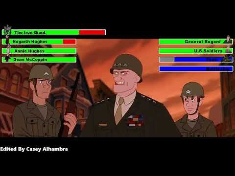 The Iron Giant (1999) Final Battle with healthbars 2/2