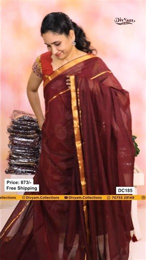 DC185 | Pure Soft Mul 120 count Cotton Plain Saree with Premium Gape Border and tussels | Restocked