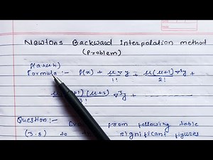 Newton backward interpolation method