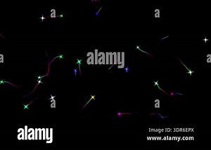 Colorful star trails motion graphics with plain black background Stock Video Footage - Alamy