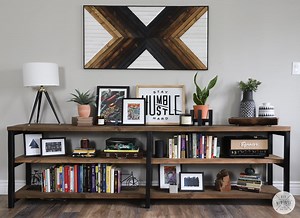 DIY Metal & Wood Bookshelf - DIY Huntress