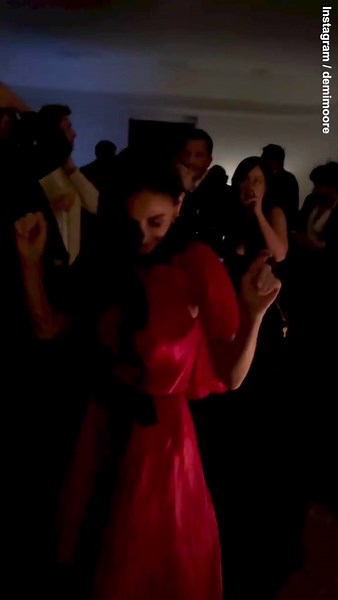 Demi Moore 'pumps it up' on dance floor at Golden Globes after party