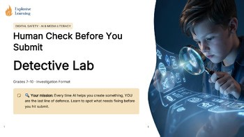 Human Check Before You Submit — Detective Lab (Grades 7-10) Investigation Format