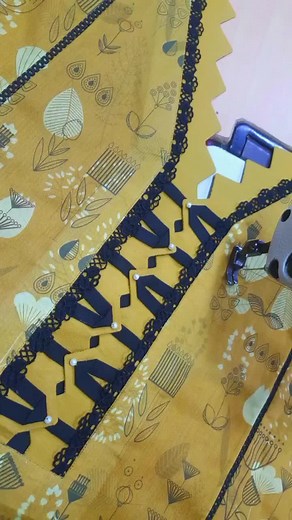 Cutwork V Placket Neck Design | Stylish Front Patti Lace Neck Design