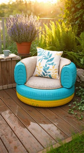 🔥 DIY Tire Chair Makeover | Amazing Garden Furniture Idea You Can Try!
